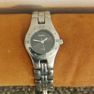 Fossil Steel Watch with Black Face